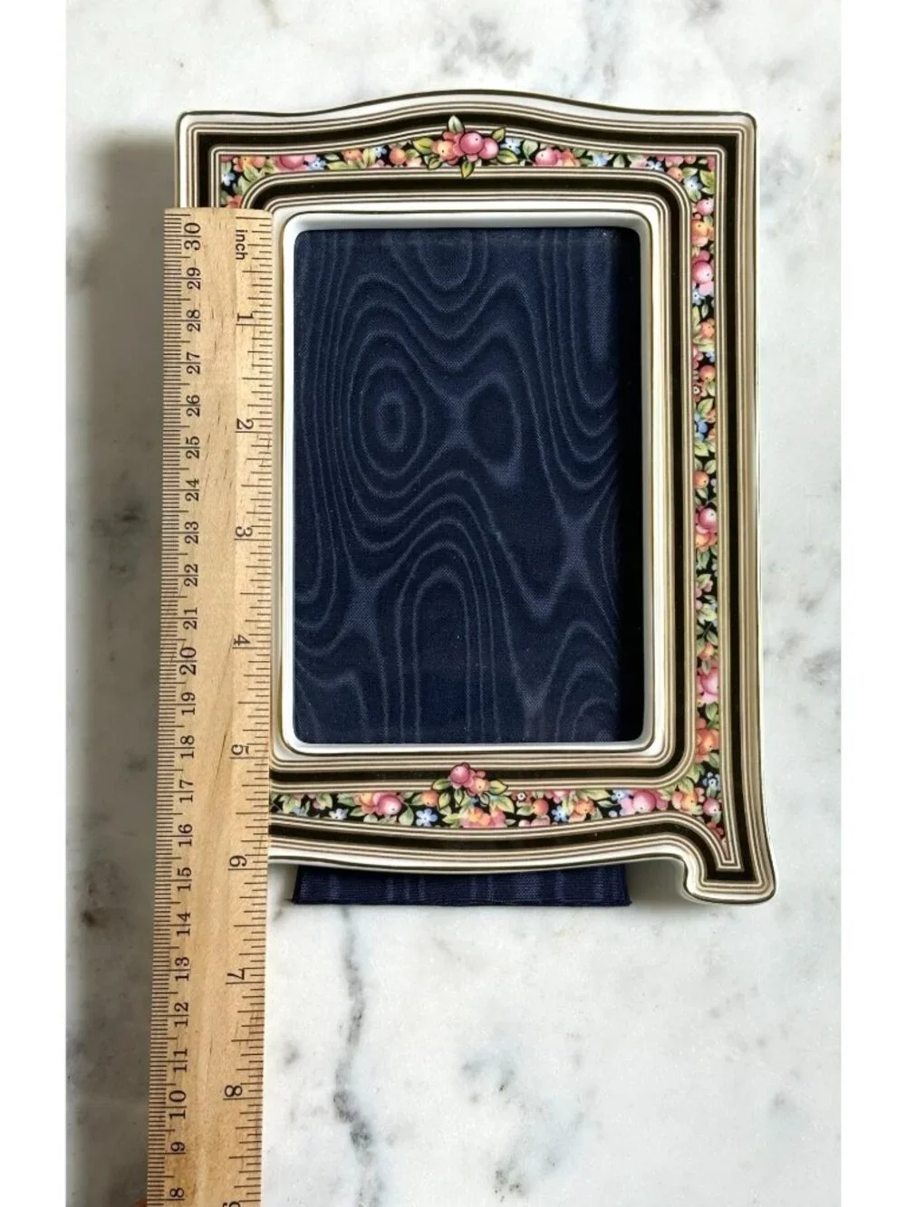 Vintage Floral 4x5 Picture Frame | Cottagecore Tabletop Photo Frame | Pink Flowe